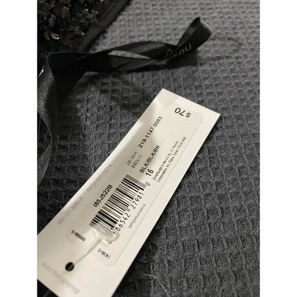 Bisou Bisou Michele Bohbot Black Sleeveless Sequin Lace Evening Dress Size 16 - Picture 9 of 10